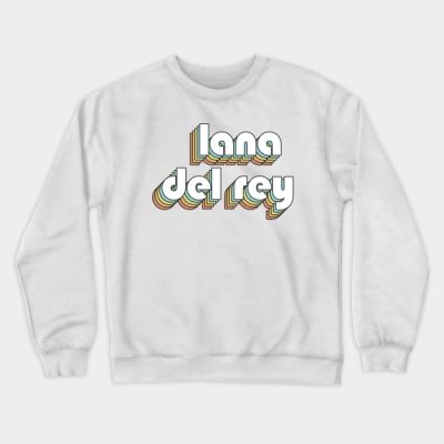 Lana Del Rey Retro Rainbow Typography Faded Style Crewneck Sweatshirt Official Lana Del Rey Shop