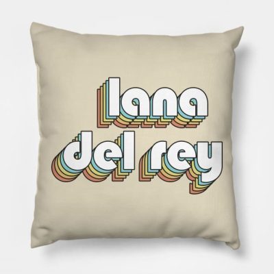 Lana Del Rey Retro Rainbow Typography Faded Style Throw Pillow Official Lana Del Rey Shop