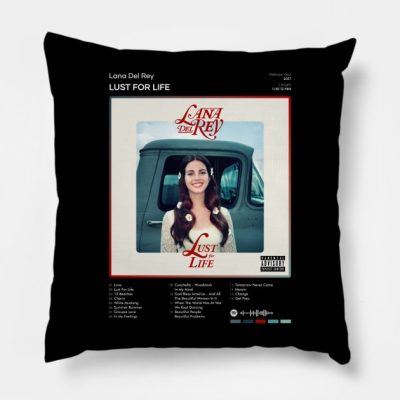 Lana Del Rey Lust For Life Tracklist Album Throw Pillow Official Lana Del Rey Shop