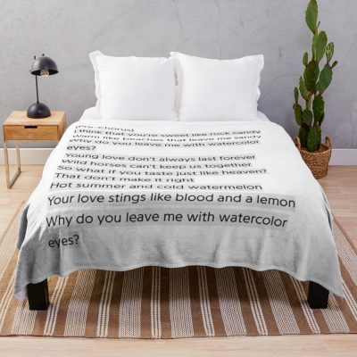 Lana Del Rey - Watercolor Eyes Lyrics Throw Blanket Official Lana Del Rey Shop