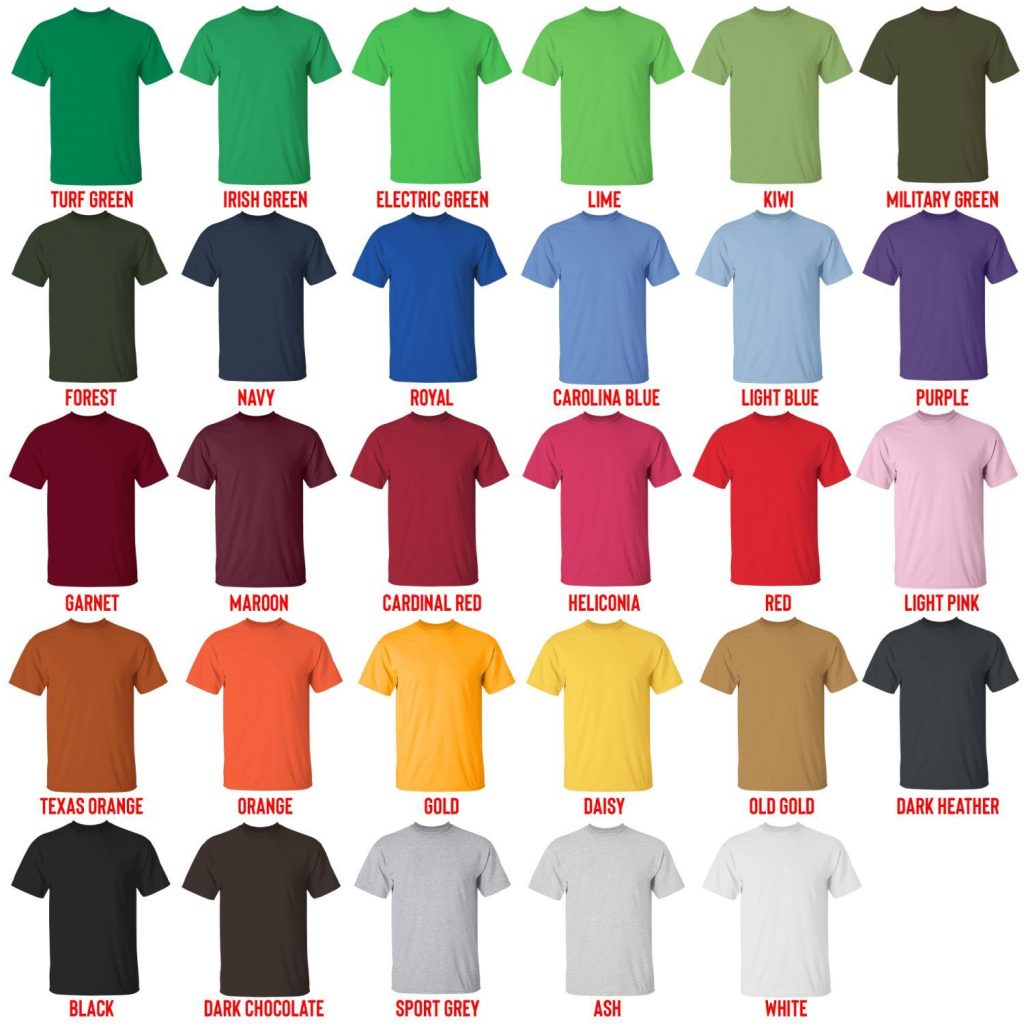 t shirt color chart - Lana Del Rey Shop