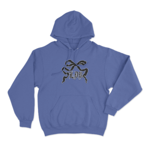 Black LDR Ribbon Hoodie Blue